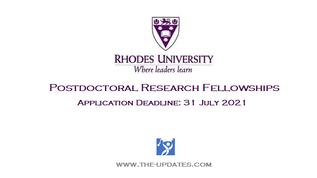 Postdoctoral Research Fellowships at Rhodes University South Africa