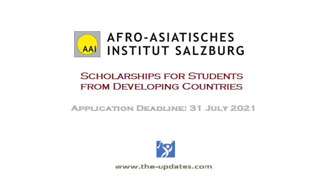 AAI Scholarship for Students from Developing countries 2021-2022