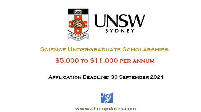Science Undergraduate Scholarships at UNSW Sydney Australia 2022