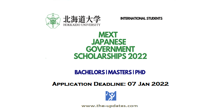 MEXT Scholarship at Hokkaido University Japan 2022