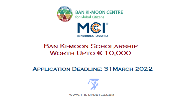 Ban Ki-Moon Scholarships at MCI for Masters Students Austria 2022