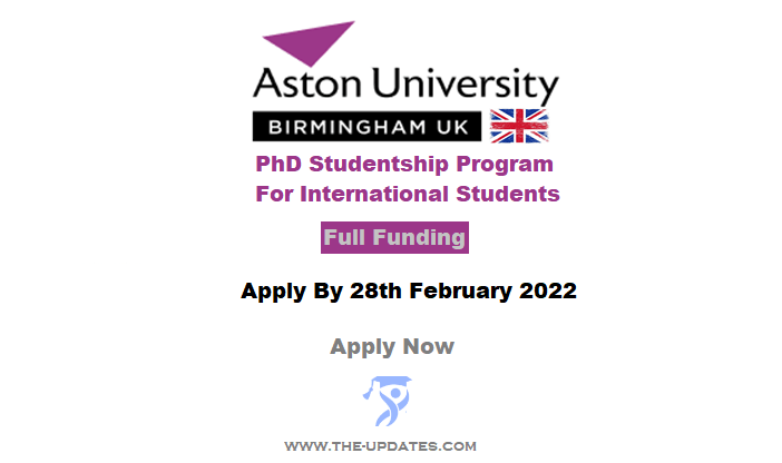 Fully Funded PhD Studentship at Aston University College of Business and Social Sciences UK 2022-23