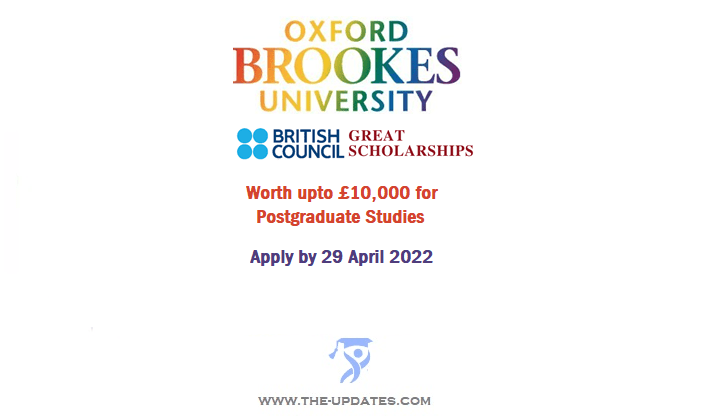 GREAT Scholarship program for Postgraduate Students at Oxford Brookes University 2022