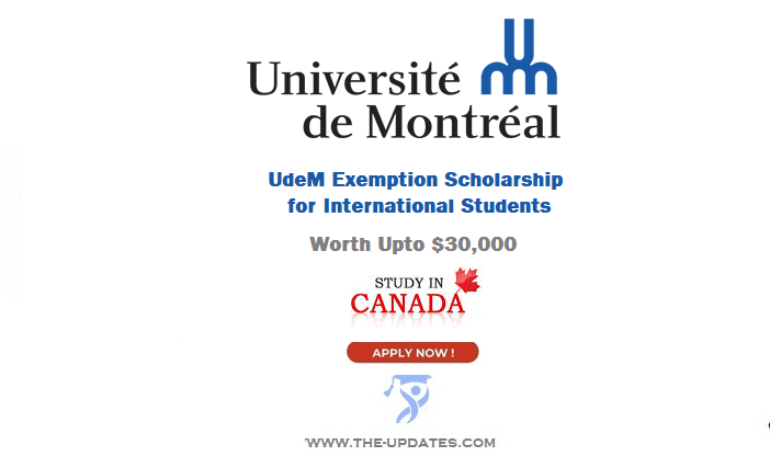 UdeM Exemption Scholarship for International Students 2022–2023