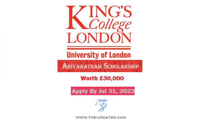 Ariyaratnam Scholarship for International Students at King’s College London 2022-23