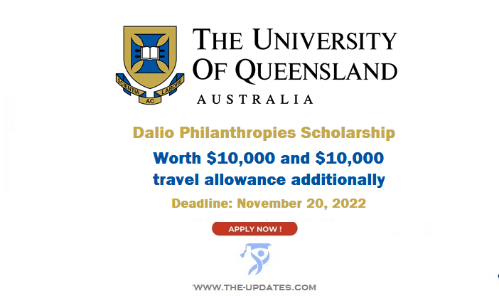 Dalio Philanthropies Scholarship at University of Queensland Australia 2022-23