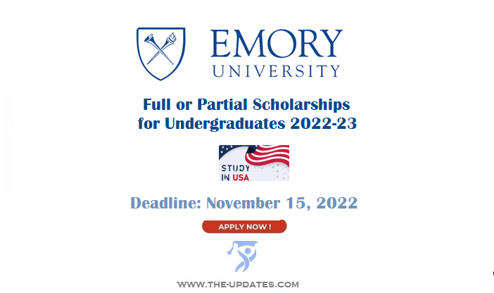 Full Merit-Based Scholarships for International Students at Emory University USA 2022-23