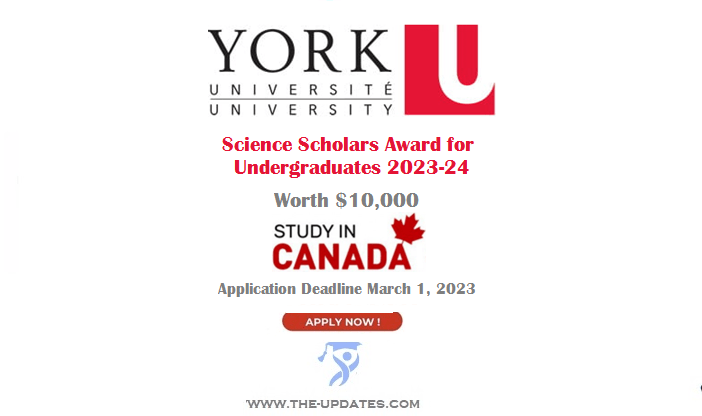 York Science Scholars Award at York University Canada 2023-2024