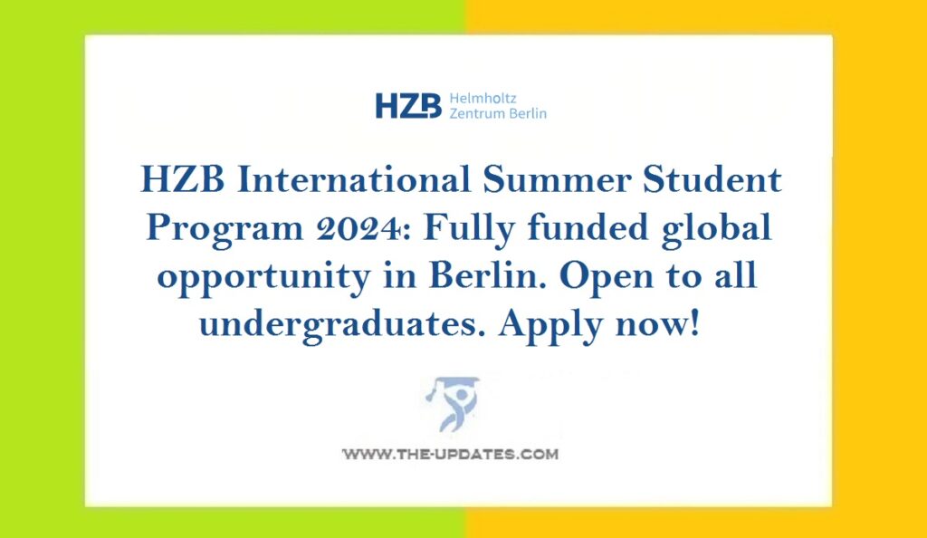 (ISSP) The HZB International Summer Student Program 2024