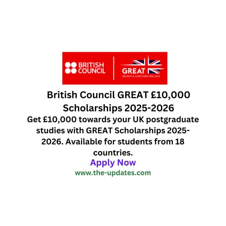 British Council GREAT £10,000 Scholarships 2025-2026