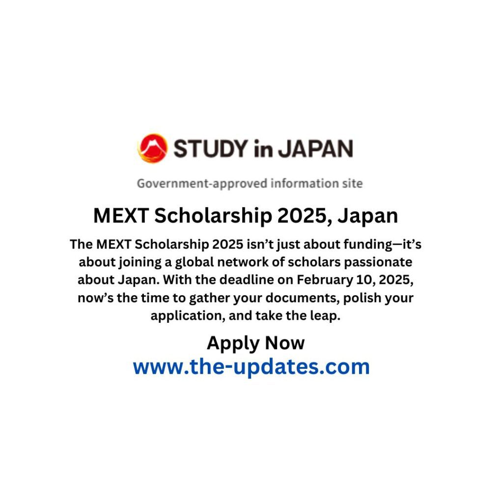 MEXT Scholarship 2025, Japan