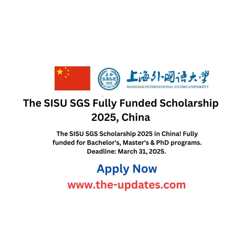 SISU SGS Fully Funded Scholarship 2025, China