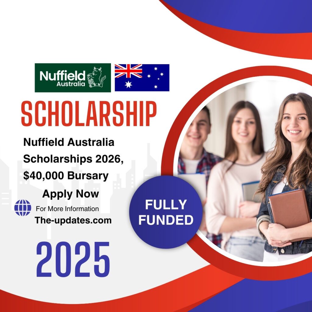 Nuffield Australia Scholarships 2026 – Fully funded $40,000 bursary for Australian citizens in agriculture, horticulture, and fisheries. Supports research, global travel, and networking opportunities.